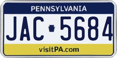 PA license plate JAC5684