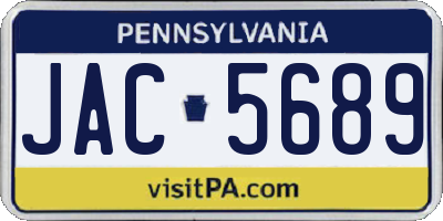 PA license plate JAC5689