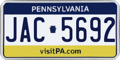 PA license plate JAC5692
