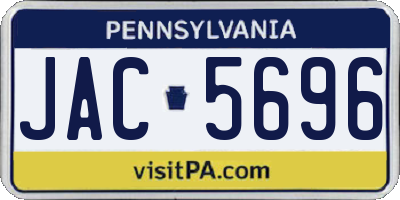 PA license plate JAC5696