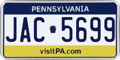PA license plate JAC5699