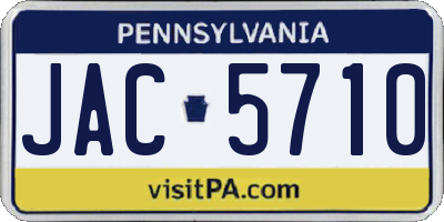 PA license plate JAC5710