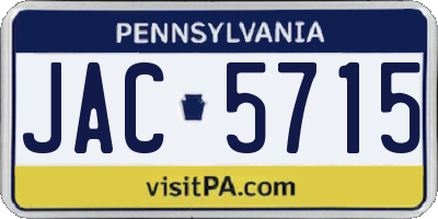 PA license plate JAC5715