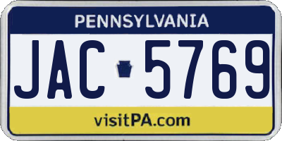 PA license plate JAC5769
