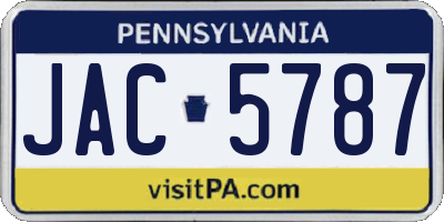 PA license plate JAC5787