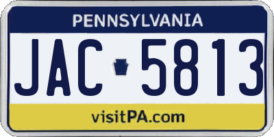 PA license plate JAC5813