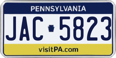 PA license plate JAC5823