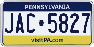 PA license plate JAC5827