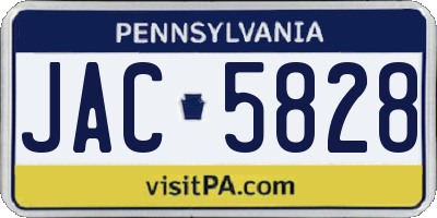 PA license plate JAC5828