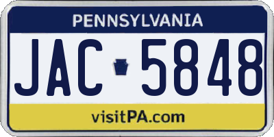 PA license plate JAC5848
