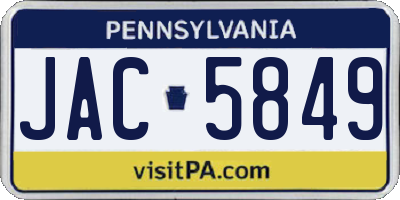 PA license plate JAC5849