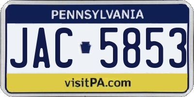 PA license plate JAC5853