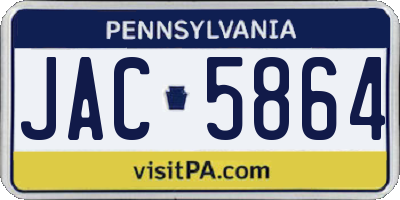 PA license plate JAC5864