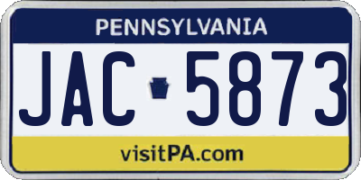 PA license plate JAC5873