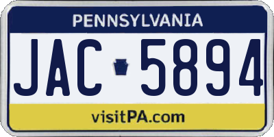 PA license plate JAC5894