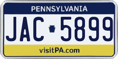 PA license plate JAC5899