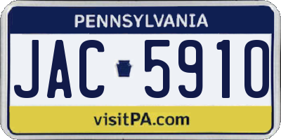 PA license plate JAC5910