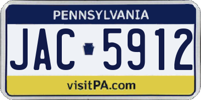 PA license plate JAC5912