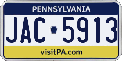 PA license plate JAC5913