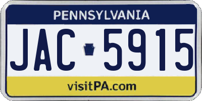 PA license plate JAC5915
