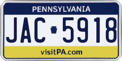 PA license plate JAC5918