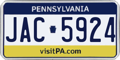 PA license plate JAC5924