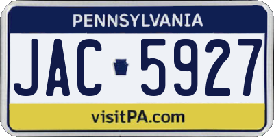 PA license plate JAC5927