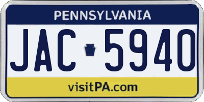 PA license plate JAC5940