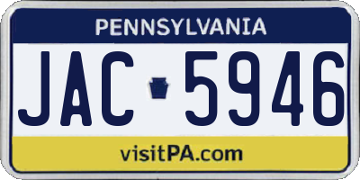 PA license plate JAC5946