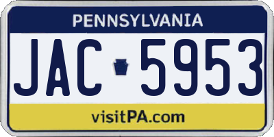PA license plate JAC5953