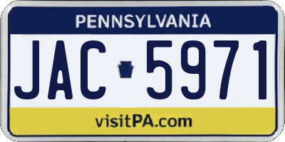 PA license plate JAC5971