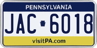 PA license plate JAC6018