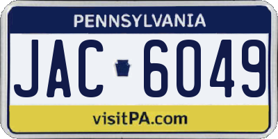 PA license plate JAC6049