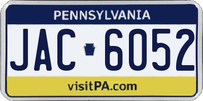 PA license plate JAC6052