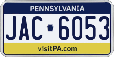 PA license plate JAC6053