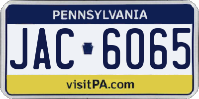 PA license plate JAC6065