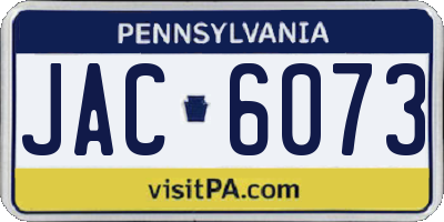 PA license plate JAC6073