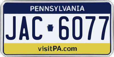 PA license plate JAC6077