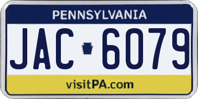 PA license plate JAC6079
