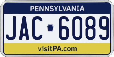 PA license plate JAC6089