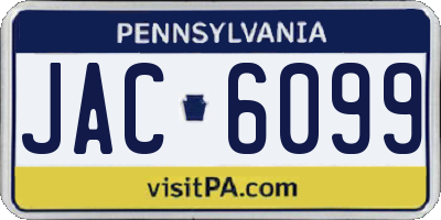 PA license plate JAC6099