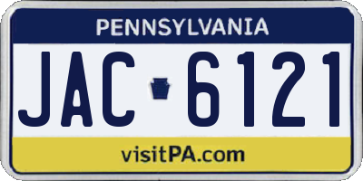 PA license plate JAC6121