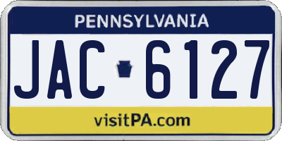 PA license plate JAC6127