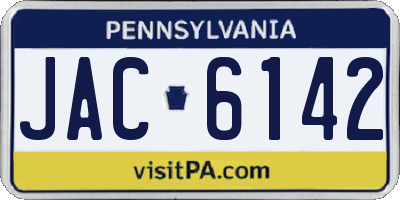 PA license plate JAC6142