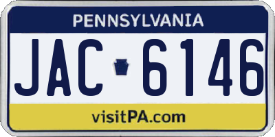 PA license plate JAC6146