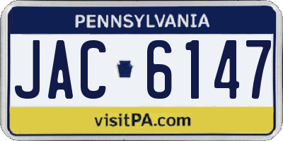 PA license plate JAC6147