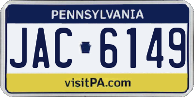 PA license plate JAC6149
