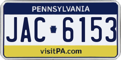 PA license plate JAC6153