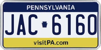 PA license plate JAC6160