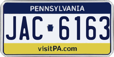 PA license plate JAC6163